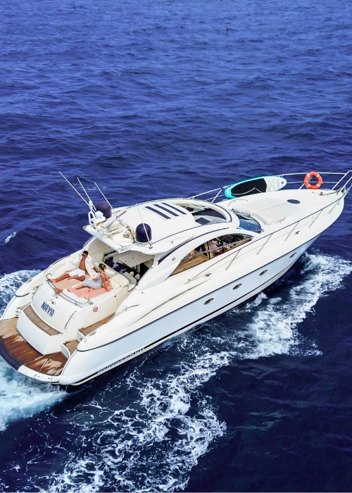Rent Sunseeker Camargue 50 HT Yacht Charter 8 hours up to 9 people Barcelona